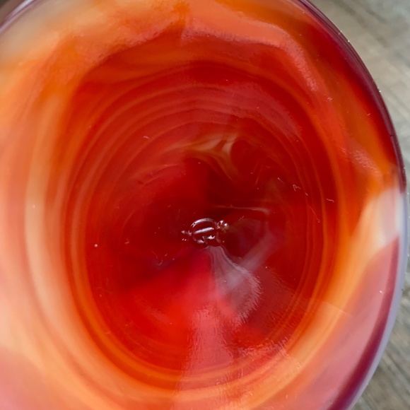Red Slag Glass Footed Compote - Vintage Imperial Glass Company - Picture 9 of 11